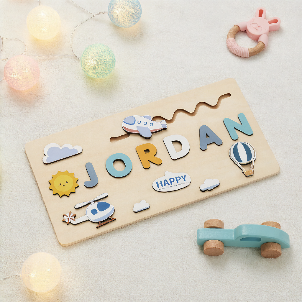 Custom Wooden Name Puzzle for Kids Early Education