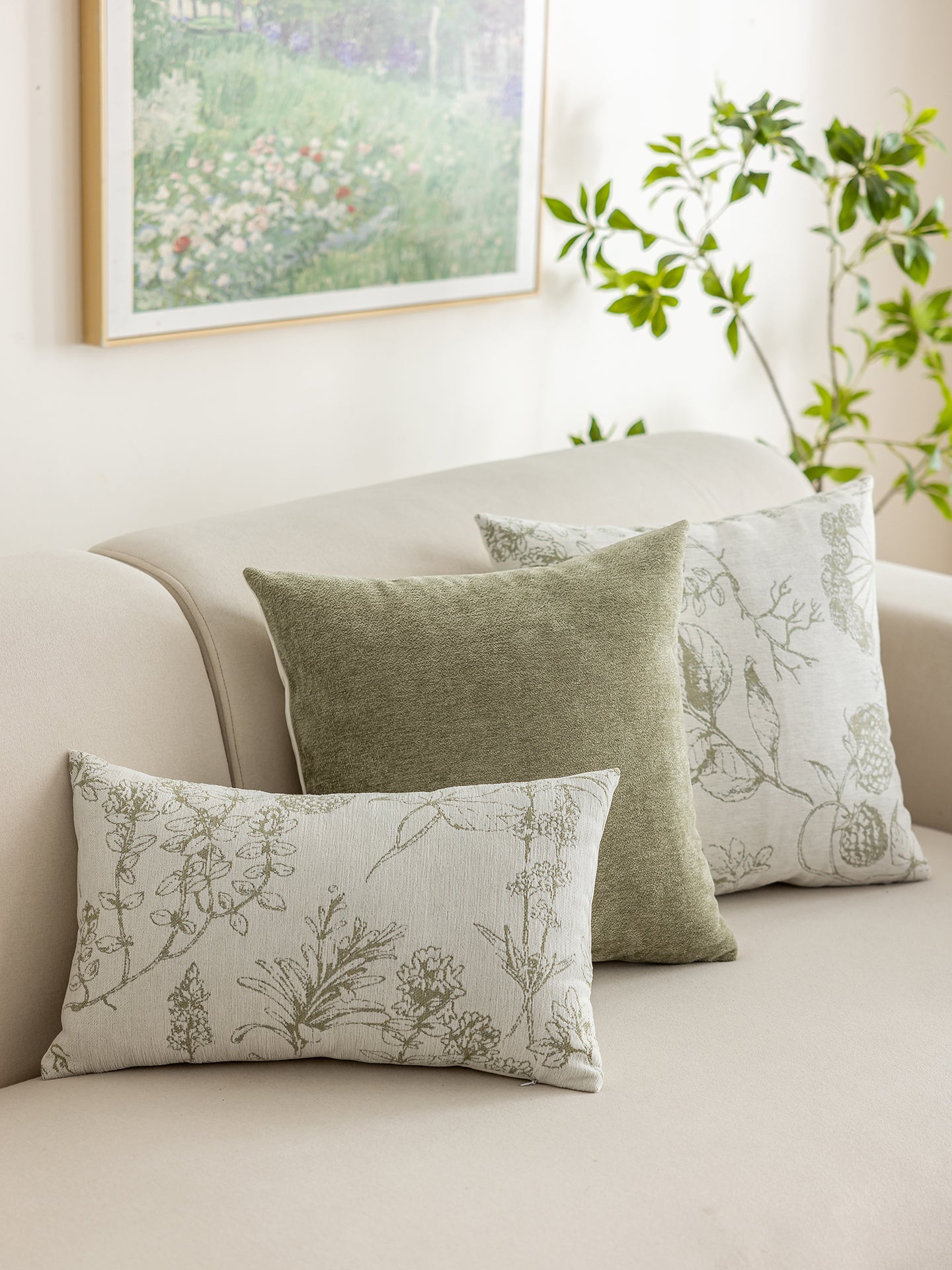 Jacquard Texture Square Throw Pillow for Sofa and Bed