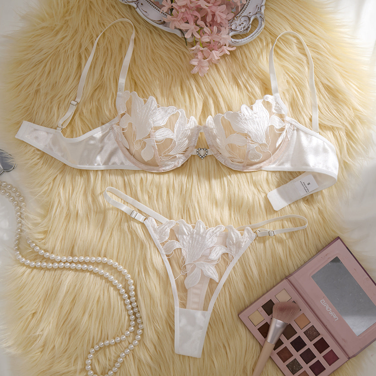 Large Size Intimates Transparent Flower Embroider Sexy