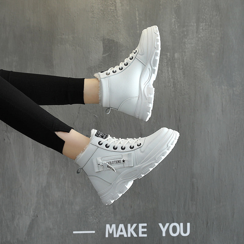 Winter Fleece-Lined High-Top Cotton Boots