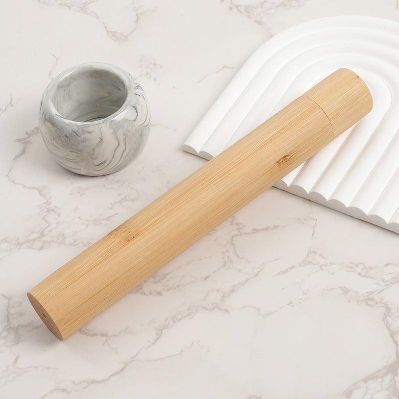 Bamboo toothbrush storage tube