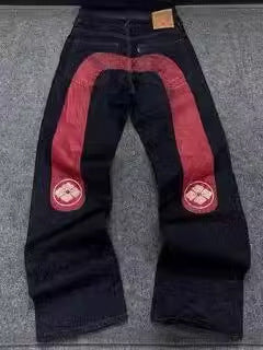 Men's Hip Hop Straight Leg Printed Jeans
