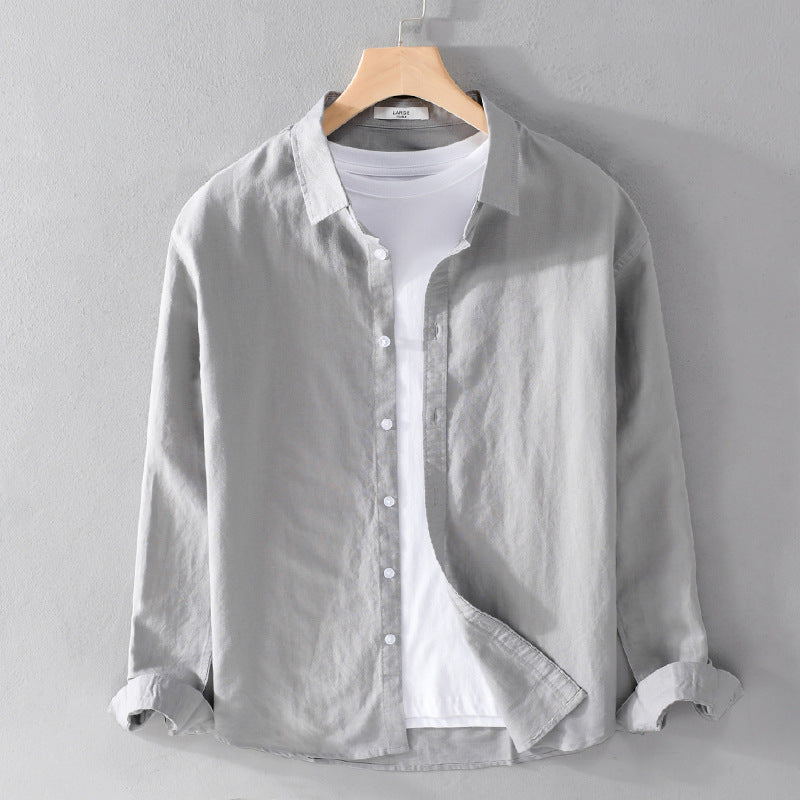 Men's Cotton Linen Long Sleeve Casual Shirt