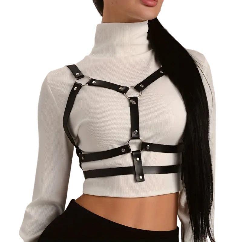 Black Leather Adjustable Corset