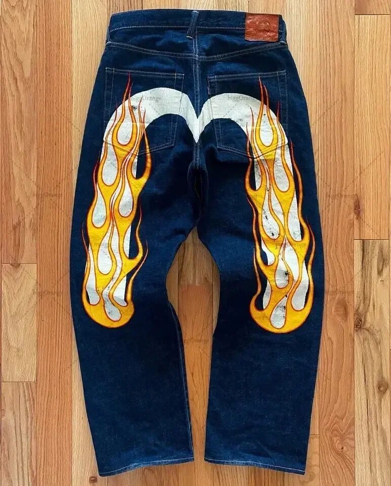 Men's Hip Hop Straight Leg Printed Jeans