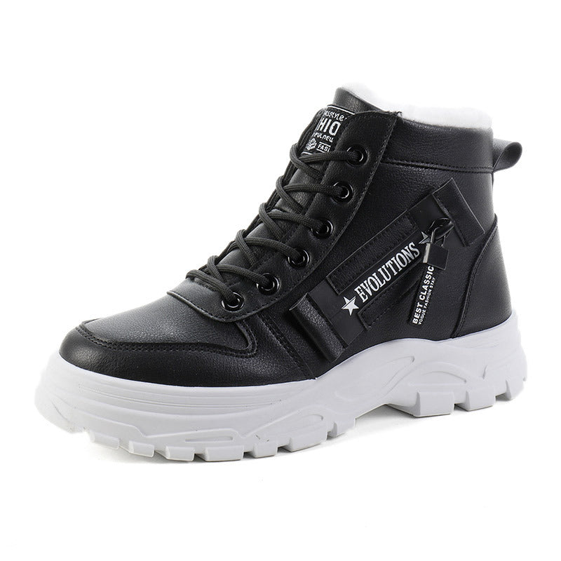 Winter Fleece-Lined High-Top Cotton Boots
