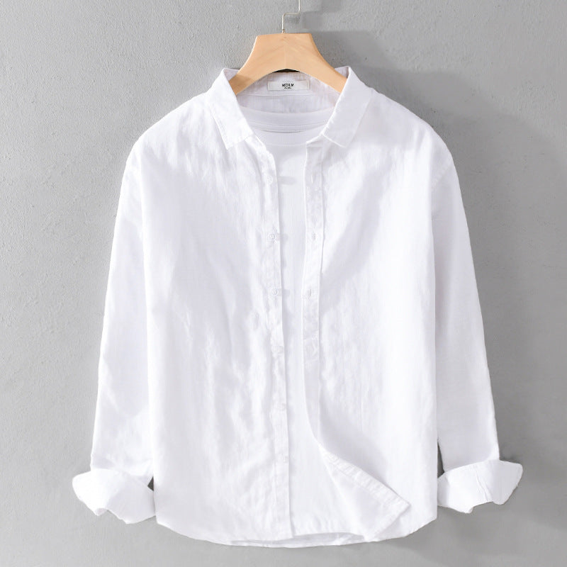 Men's Cotton Linen Long Sleeve Casual Shirt