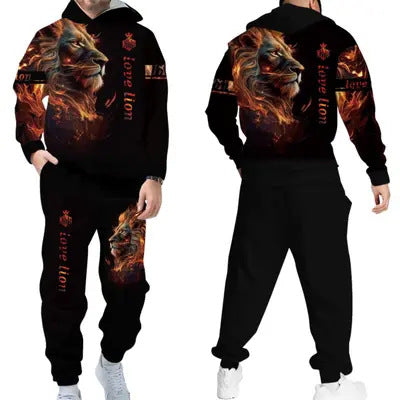 Men's 3D Digital Print Hooded Sweatshirt