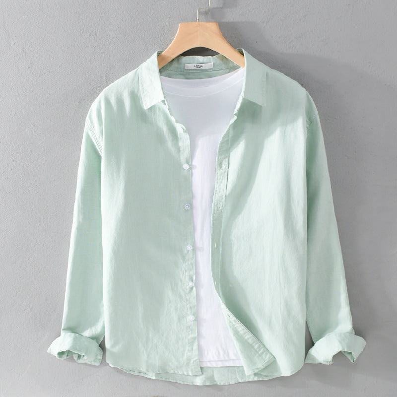 Men's Cotton Linen Long Sleeve Casual Shirt