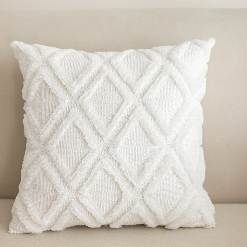Jacquard Texture Square Throw Pillow for Sofa and Bed