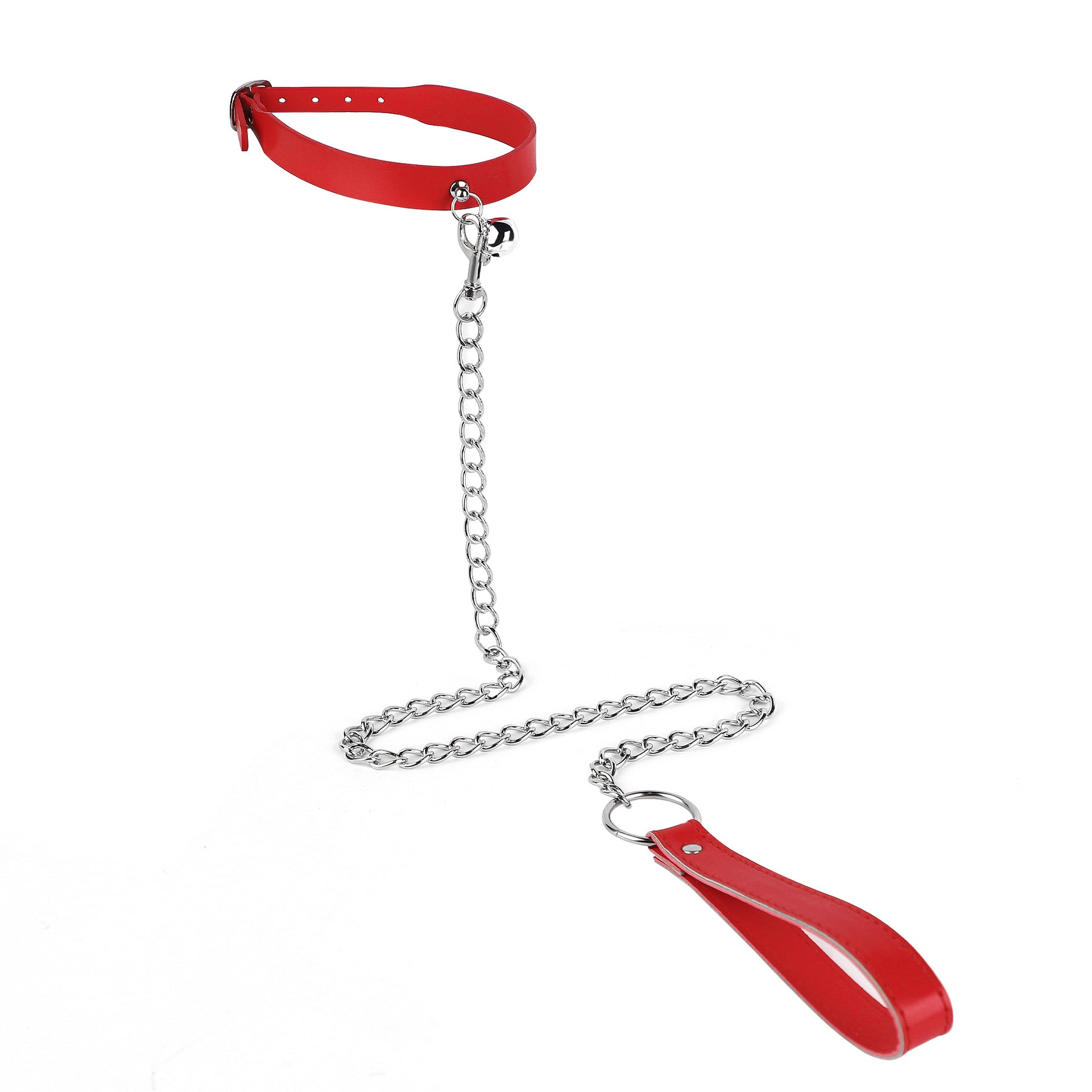 Adjustable Leather Collar with Bell