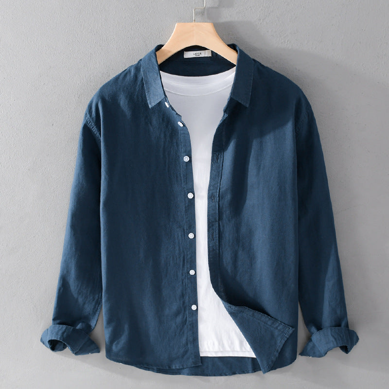 Men's Cotton Linen Long Sleeve Casual Shirt
