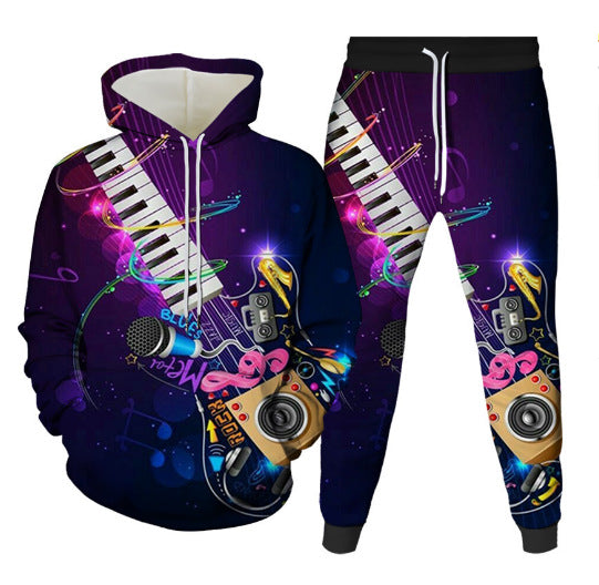 Men's 3D Digital Print Hooded Sweatshirt