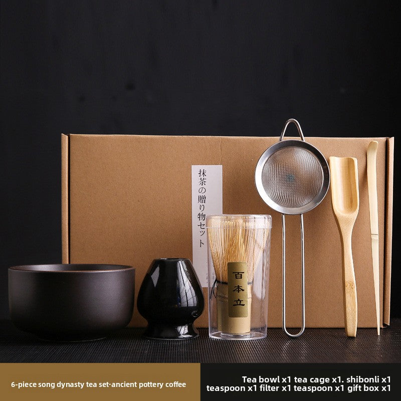 Kiln-Change Ceramic Matcha Tea Whisk Set
