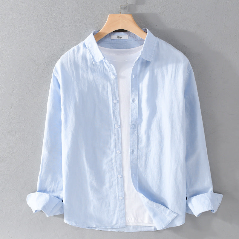 Men's Cotton Linen Long Sleeve Casual Shirt