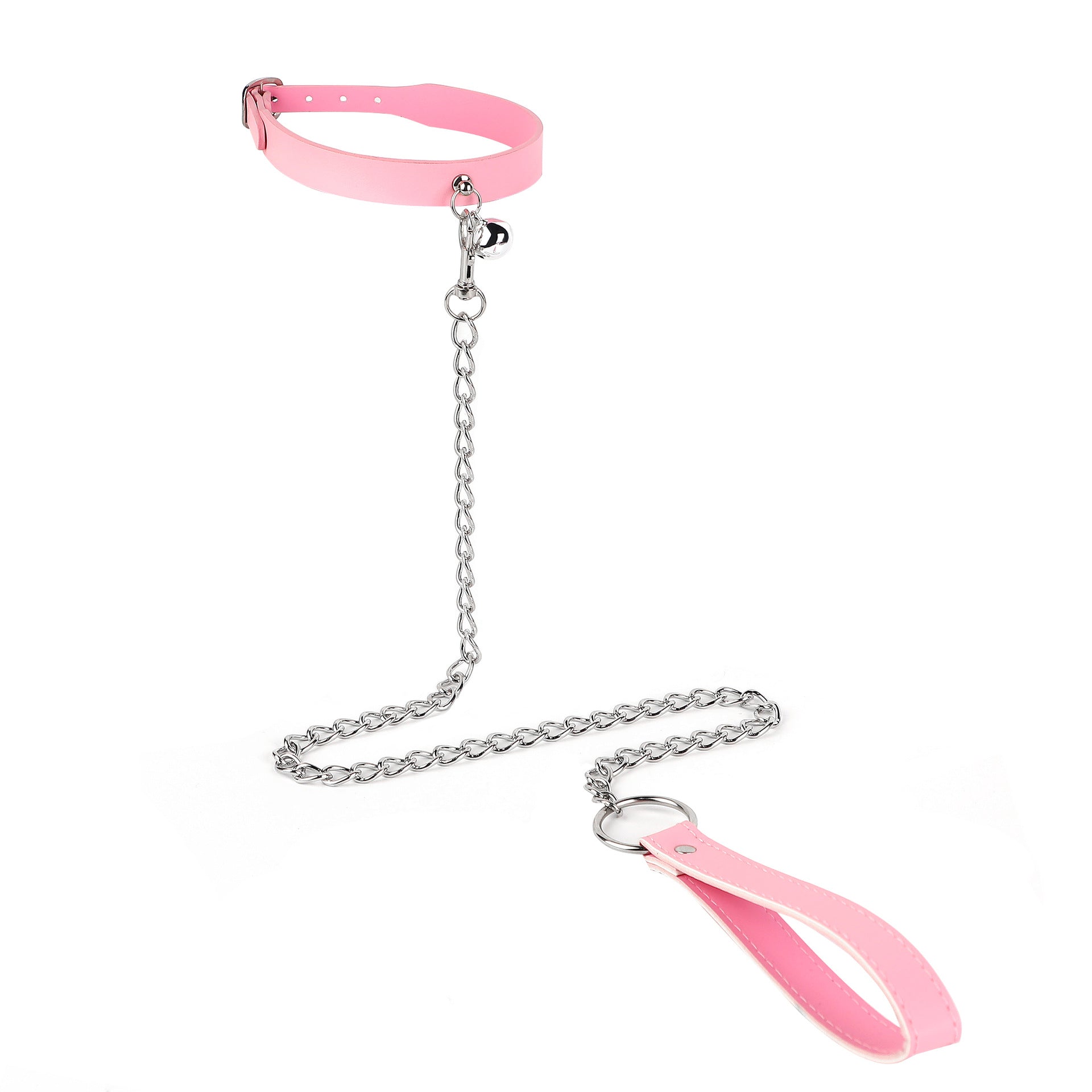 Adjustable Leather Collar with Bell