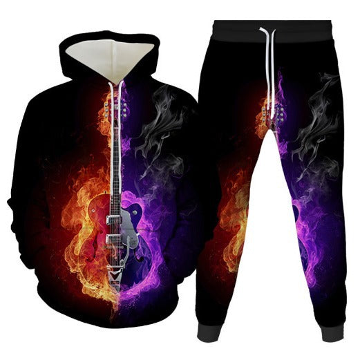 Men's 3D Digital Print Hooded Sweatshirt