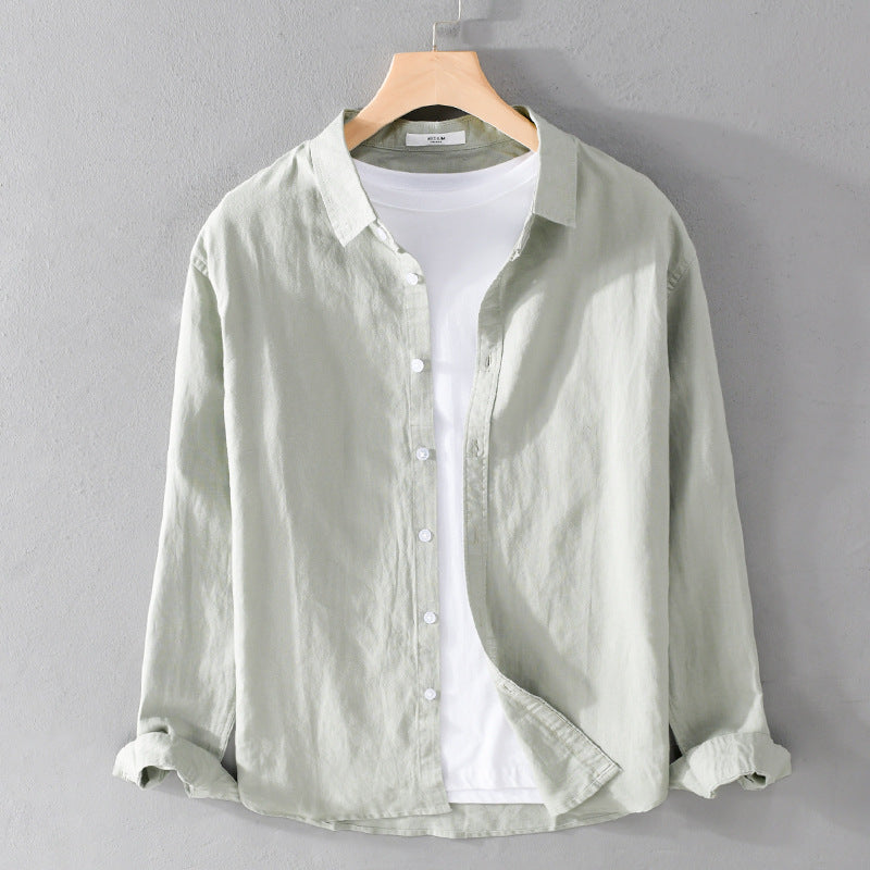 Men's Cotton Linen Long Sleeve Casual Shirt