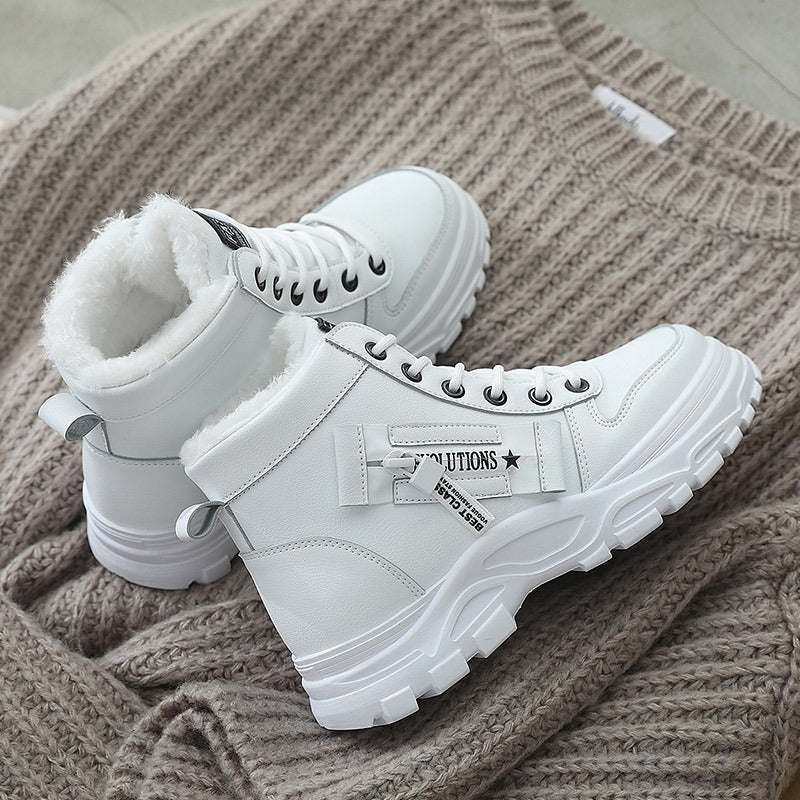 Winter Fleece-Lined High-Top Cotton Boots