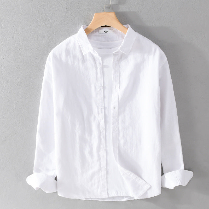 Men's Cotton Linen Long Sleeve Casual Shirt