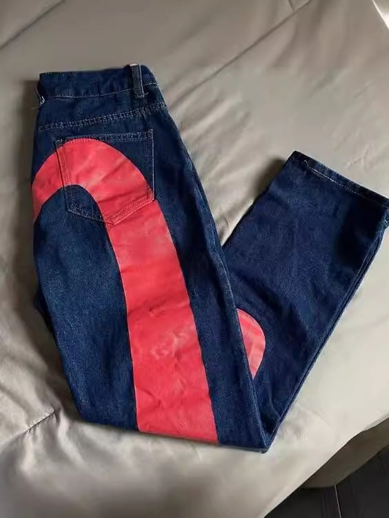 Men's Hip Hop Straight Leg Printed Jeans