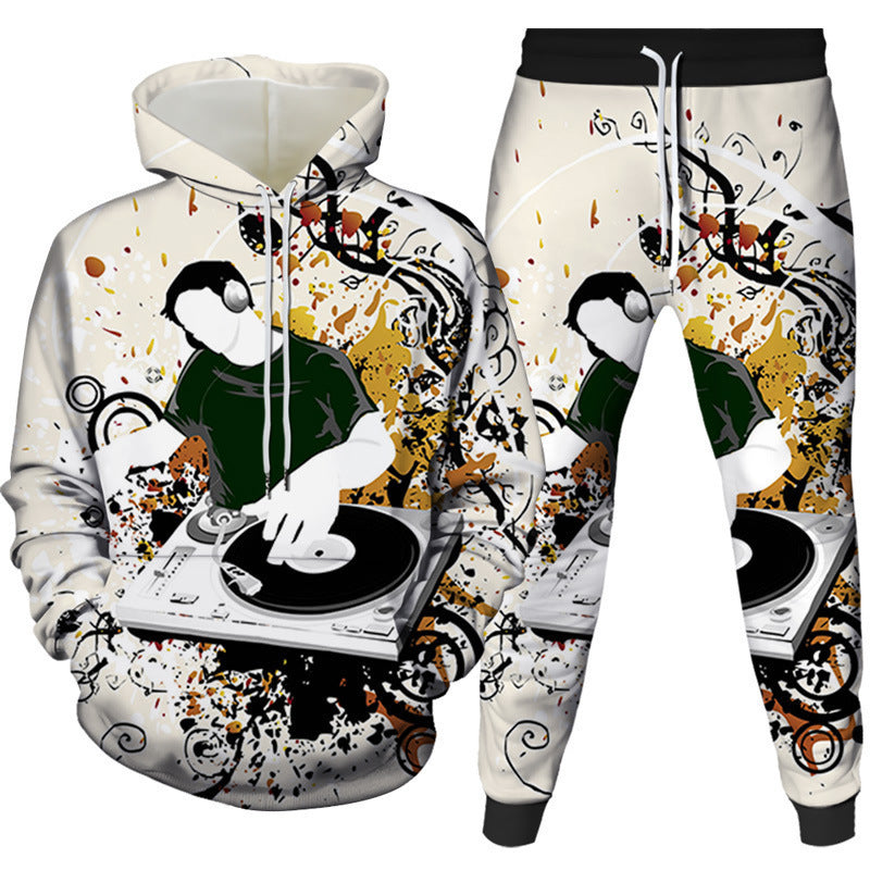 Men's 3D Digital Print Hooded Sweatshirt