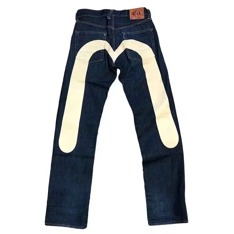 Men's Hip Hop Straight Leg Printed Jeans