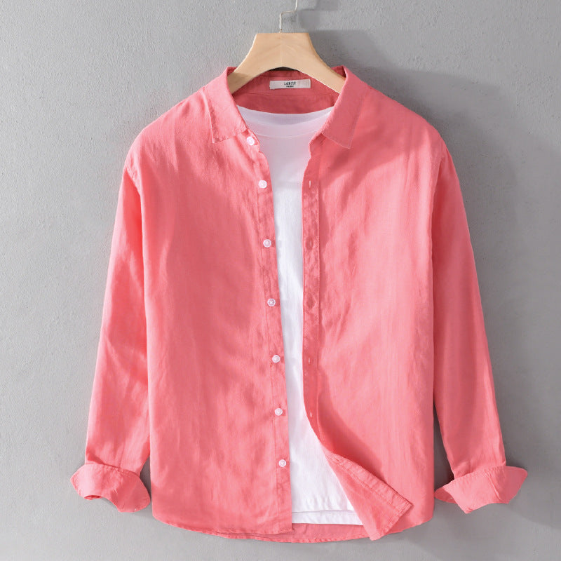 Men's Cotton Linen Long Sleeve Casual Shirt