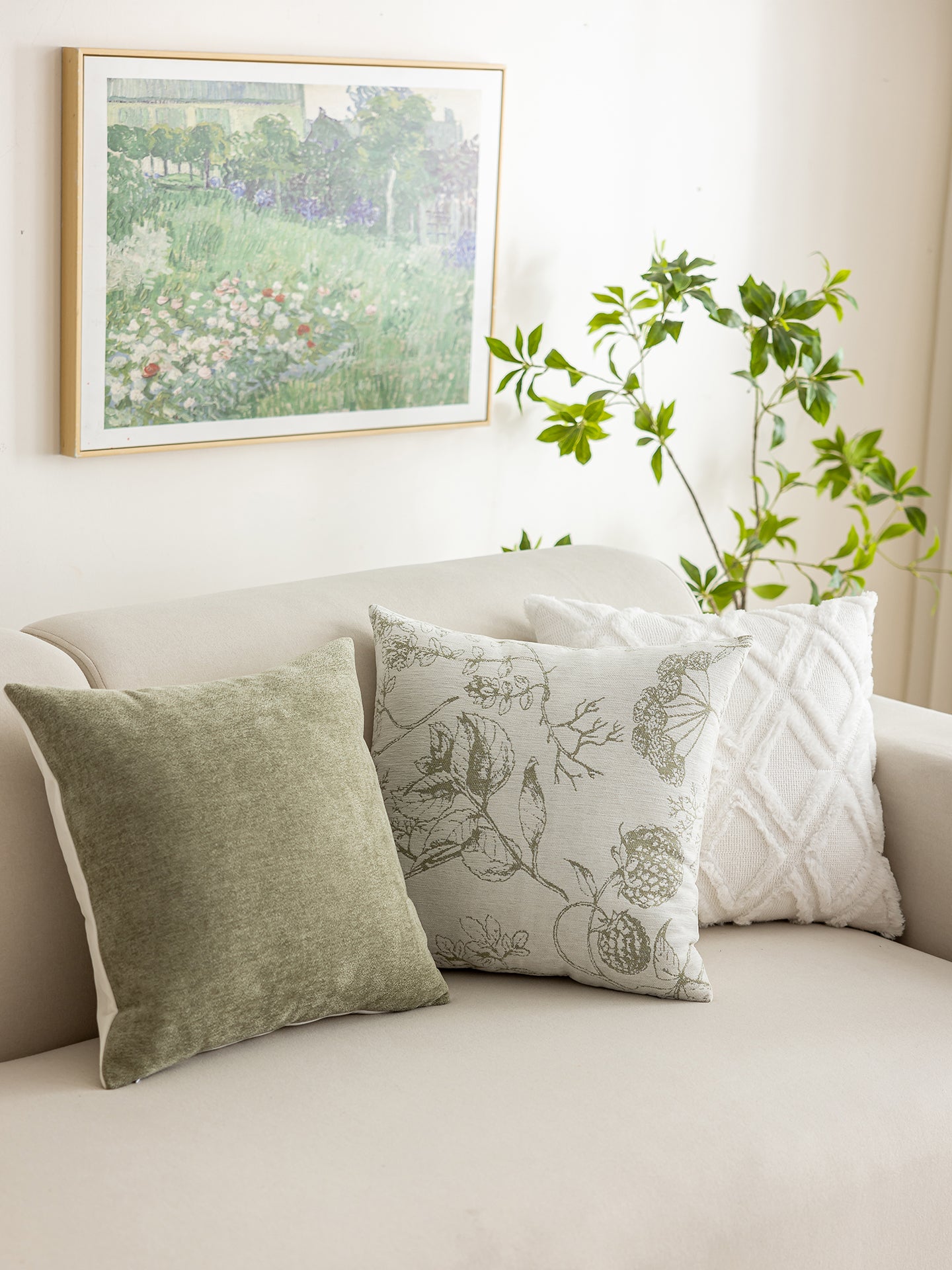 Jacquard Texture Square Throw Pillow for Sofa and Bed