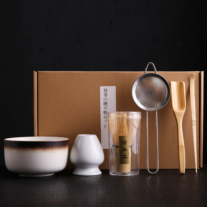 Kiln-Change Ceramic Matcha Tea Whisk Set
