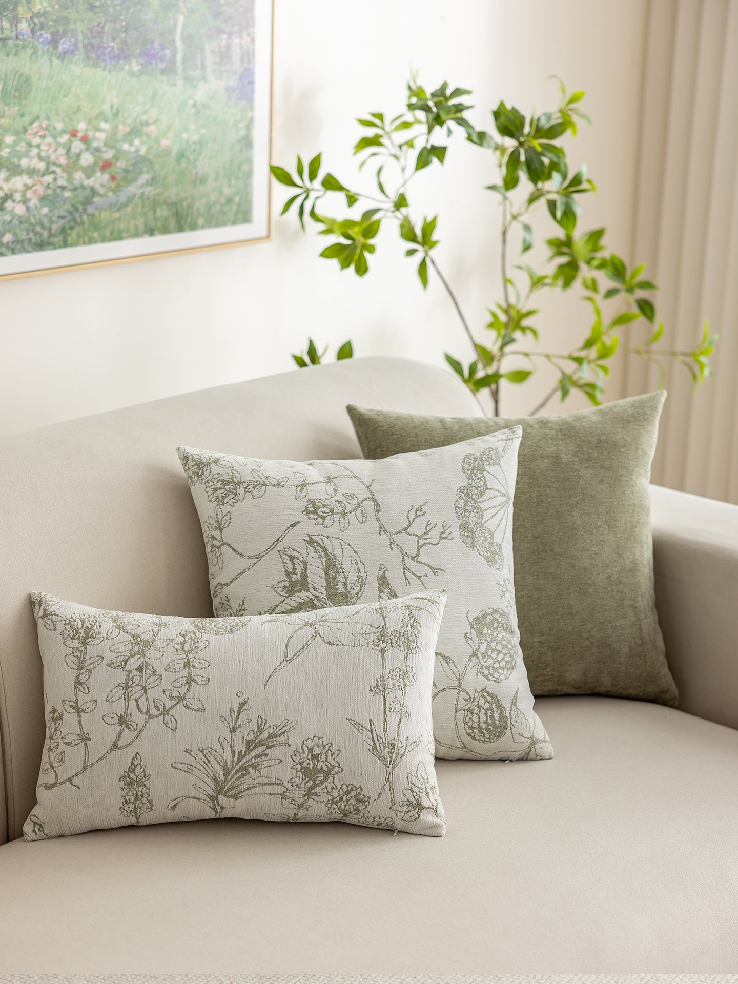 Jacquard Texture Square Throw Pillow for Sofa and Bed
