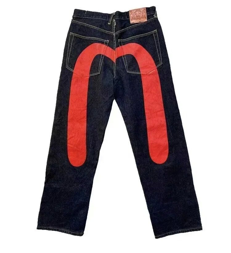 Men's Hip Hop Straight Leg Printed Jeans