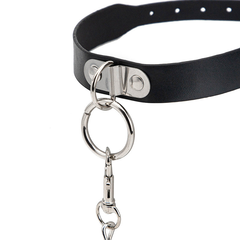Adjustable Leather Collar with Bell