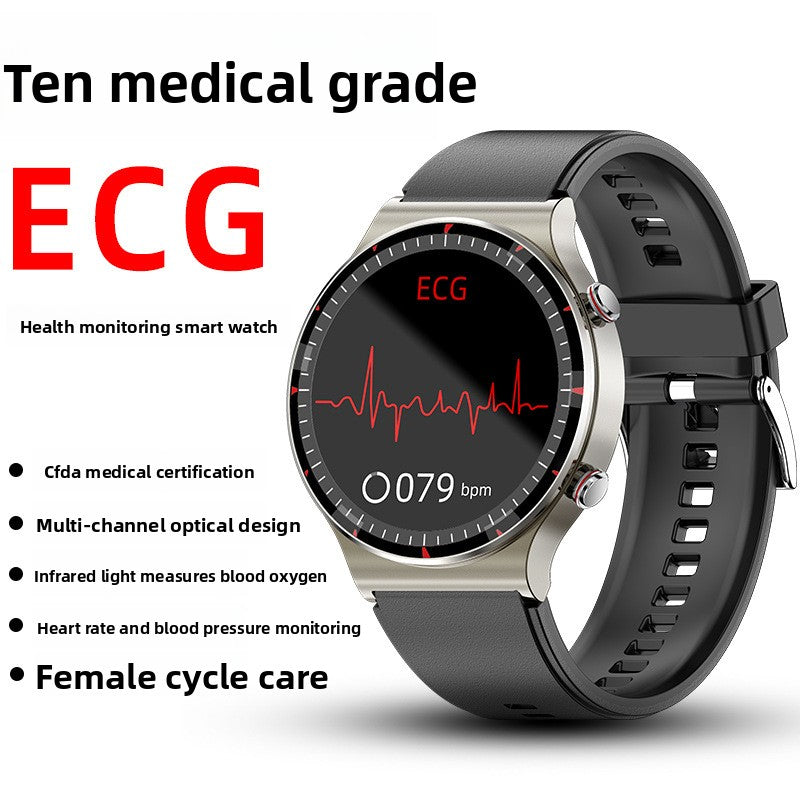 Medical Grade ECG Blood Pressure Blood Oxygen Smart Watch