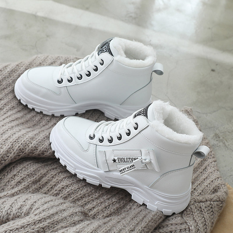 Winter Fleece-Lined High-Top Cotton Boots