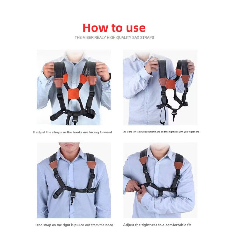 Saxophone Strap with Metal Hook for Adults and Children