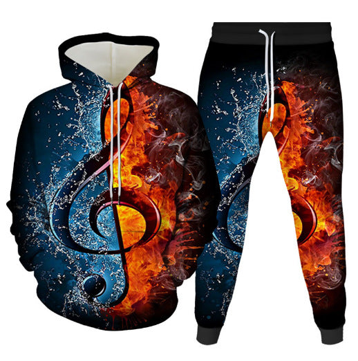 Men's 3D Digital Print Hooded Sweatshirt